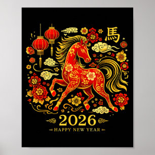 Year Horse Chinese Zodiac Celebration Poster