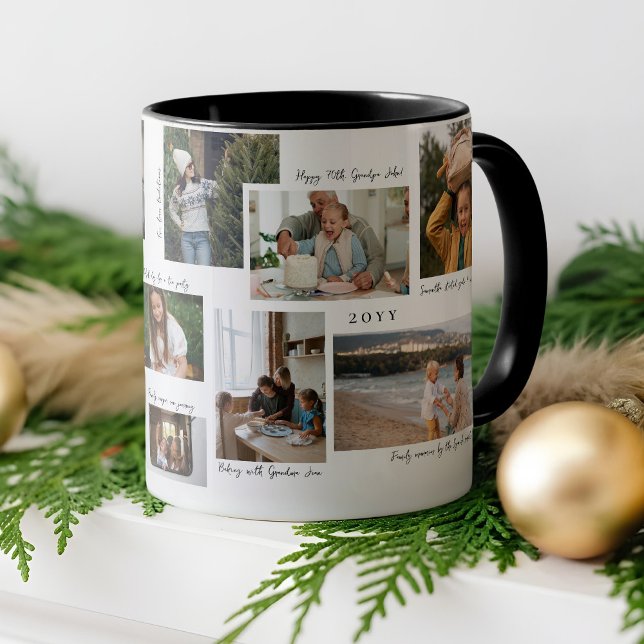 Year in Moments 11 Family Photo Collage & Captions Mug (Year in Moments 11 Family Photo Collage & Captions Mug)