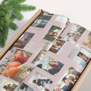 Year in Moments 25 Family Photo Collage & Captions Tissue Paper