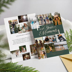 Year in Moments Family Photo Collage Christmas Foil Holiday Card