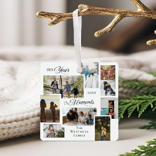 Year in Moments Family Photo Collage Keepsake Gift Metal Tree Decoration