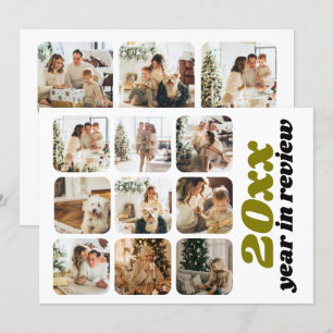 Year in Review 12 Photo and Text Personalised Holiday Card