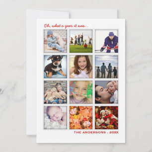 Year in Review 12 Photo Collage Holiday Card
