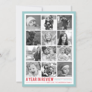 Year in Review 12 Photo Collage Holiday Photocard