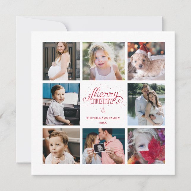 Year in Review 8 Photo Collage Holiday Card (Front)