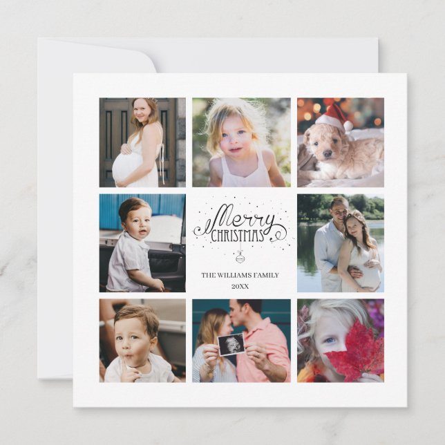 Year in Review 8 Photo Collage Holiday Card (Front)