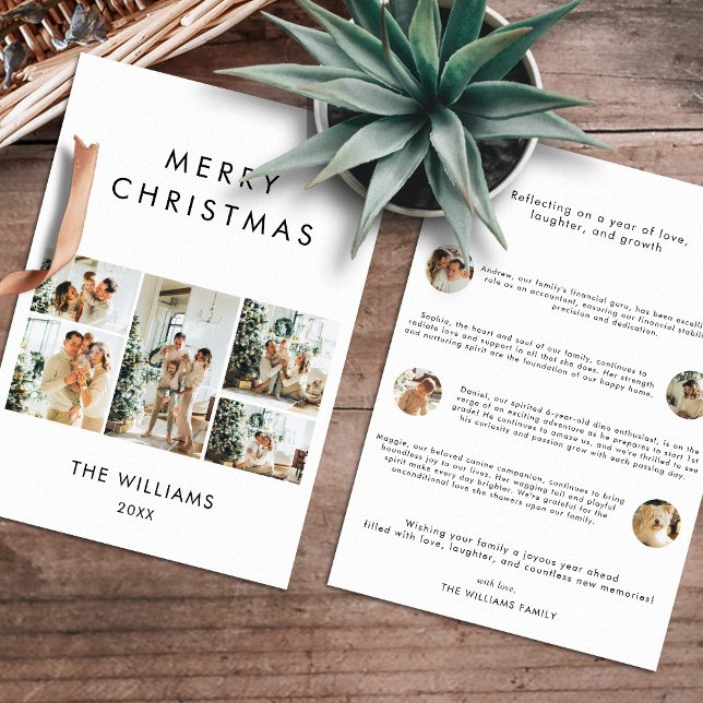 Year In Review Chic Modern Multi Photo Christmas Holiday Card (Creator Uploaded)