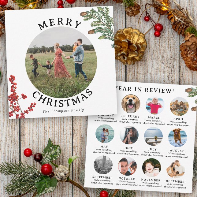 Year in Review Christmas Card Family Monthly Photo (Year in Review Christmas Card Family Monthly Photo)