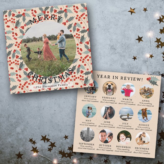 Year in Review Christmas Card Family Monthly Photo (Year in Review Christmas Card Family Monthly Photo)