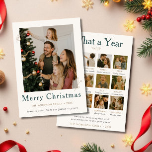 Year in Review Christmas Holiday Flat Card