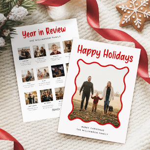 Year In Review Family Pet Photo Christmas Collage Holiday Card