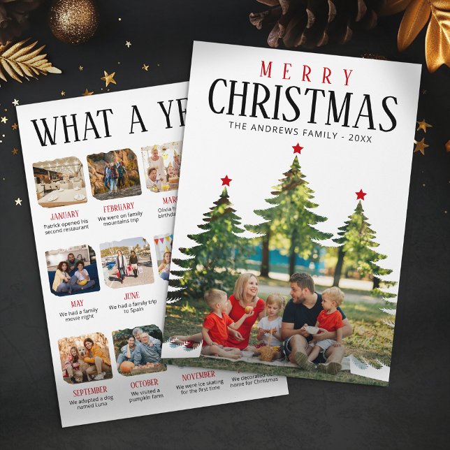 Year in Review Family Photo Christmas Holiday Card (Creator Uploaded)