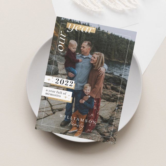 Year in Review Family Photos Year Full of Memories Holiday Card (Creator Uploaded)
