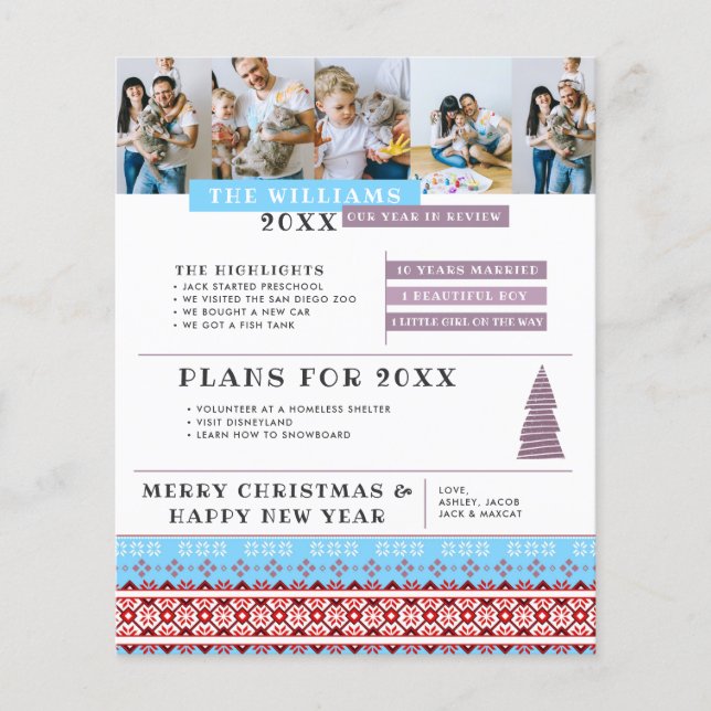 Year in Review Letter | Family Christmas Flyer (Front)
