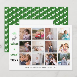 Year in review Oh deer what a year green photo Holiday Card