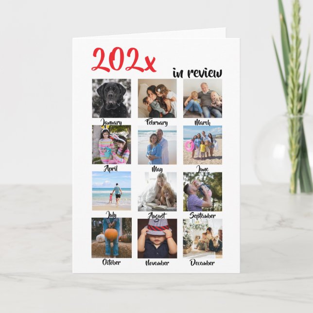 Year in Review Photo Christmas Personalised Holiday Card (Front)