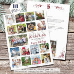 Year in Review Photo Collage 8.5x11 Holiday Letter<br><div class="desc">Create your own Christmas or seasonal holiday letter featuring an easy-to-upload photo collage template on the front with 17 pictures with captions and the year with your custom title and greeting (the sample shows OH WHAT A YEAR and HAPPY HOLIDAYS) in modern hand lettered calligraphy script typography shown in a...</div>
