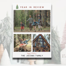Year in Review Photo Collage Flat Holiday Card