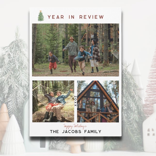 Year in Review Photo Collage Flat Holiday Card (Year in Review Photo Collage Flat Holiday Card)