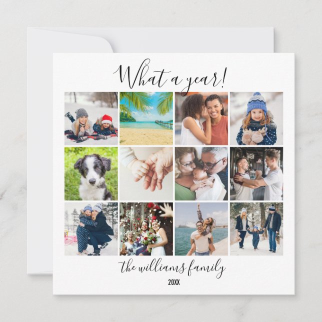 Year In Review Photo Collage What A Year Holiday Card (Front)