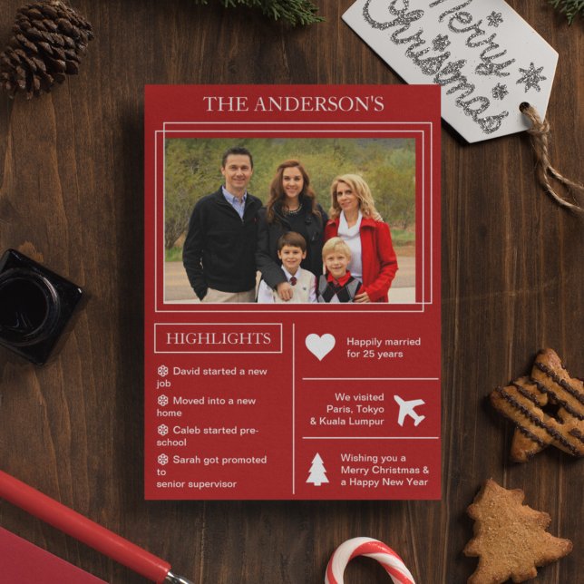 Year in Review | Red Christmas Infographic Holiday Card (Creator Uploaded)