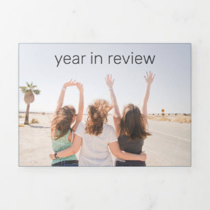 Year in review text and photo Tri-Fold holiday card
