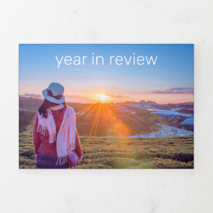 Year in review text and photo Tri-Fold holiday card