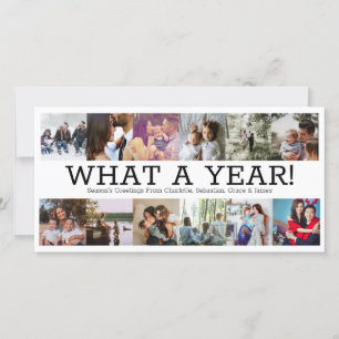 Year In Review Twelve Photo Personalised Christmas Holiday Card
