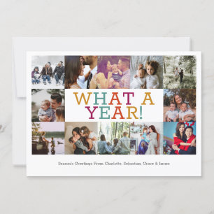 Year In Review Twelve Photo Personalised Christmas Holiday Card