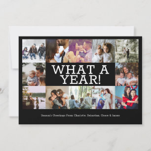 Year In Review Twelve Photo Personalized Christmas Holiday Card