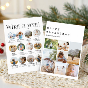 Year in Review Typewriter Christmas Family Photo Holiday Card
