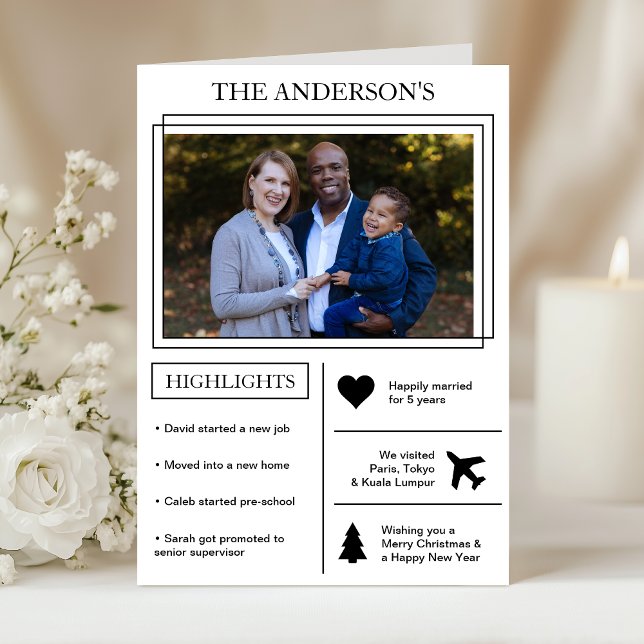Year in Review | White Christmas Infographic Holiday Card (Creator Uploaded)