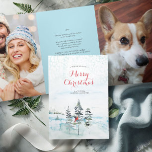 Year In Review Wintery Watercolor Christmas Card