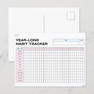 year-long Habit tracker Postcard