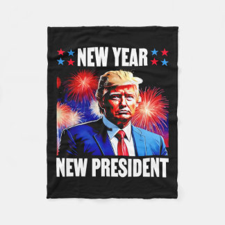 Year New President Trump 2024  Fleece Blanket