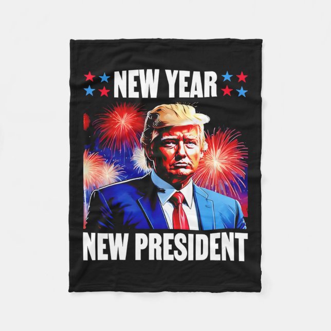 Year New President Trump 2024  Fleece Blanket (Front)