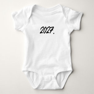 Year Of 2027 Paint Ink Brush Typography Baby Bodysuit