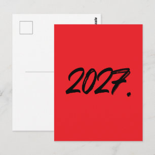 Year Of 2027 Paint Ink Brush Typography Postcard