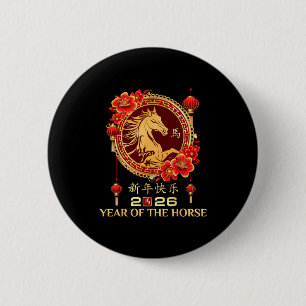 Year Of Horse 2026 Chinese Lunar New Year Men Wome 6 Cm Round Badge