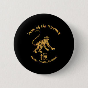 Year Of Monkey Traits Chinese Zodiac Chinese New Y 6 Cm Round Badge