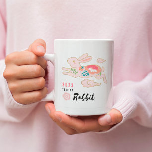 Year of Rabbit and Flower Mug