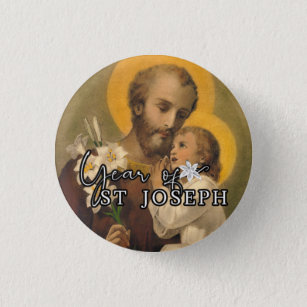 Year of St. Joseph Catholic Commemoration 3 Cm Round Badge