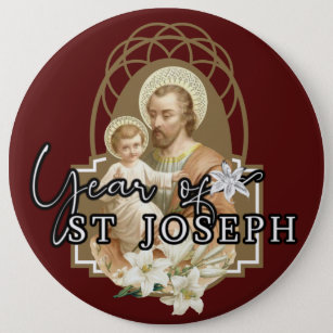 Year of St. Joseph Catholic Commemoration 6 Cm Round Badge