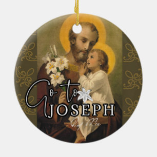 Year of St. Joseph Jesus Religious Pope Signature Ceramic Tree Decoration