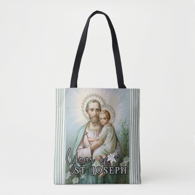 Year of St. Joseph Religious Catholic St. Joseph Tote Bag (Front)