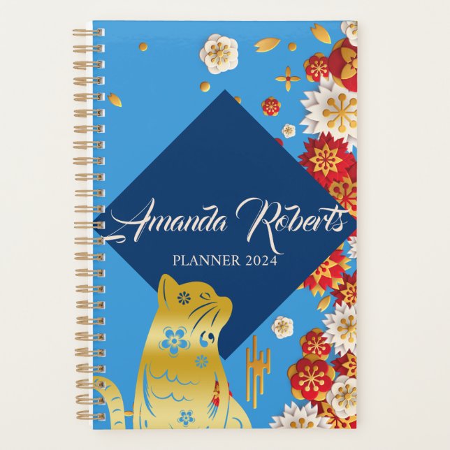 Year Of The Cat 2024 Flowers Planner (Front)
