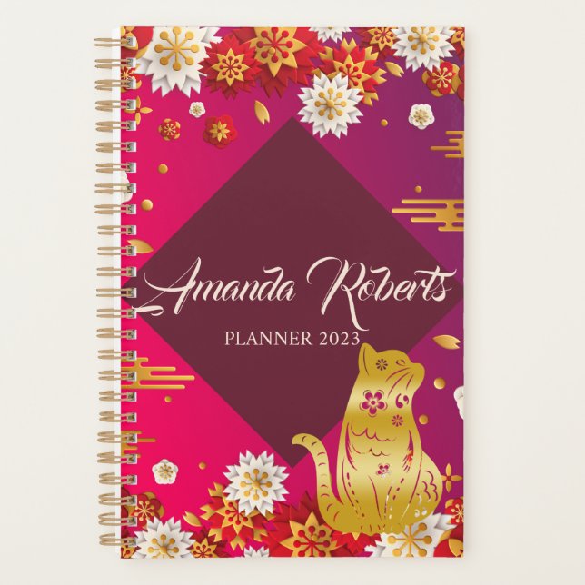 Year Of The Cat 2024 Flowers Planner (Front)
