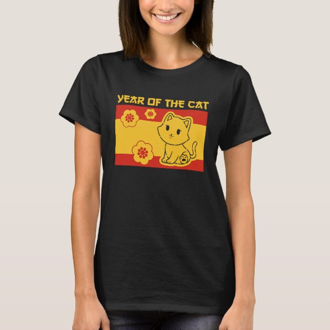 Year of the Cat Chinese Zodiac Lunar New Year Cats T-Shirt (Front)