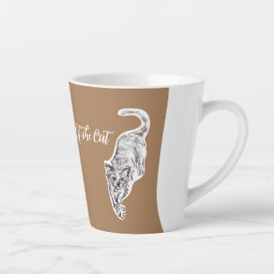 Year Of The Cat Kitty Ink Drawing Latte Mug