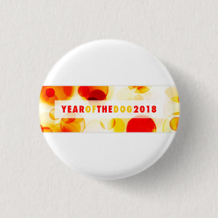 Year of the Dog 2018 Bokeh Banner 3 Cm Round Badge